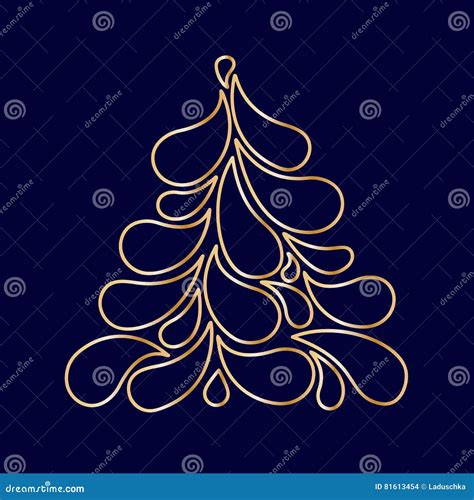 Decorative Stylized Christmas Tree Stock Vector Illustration Of