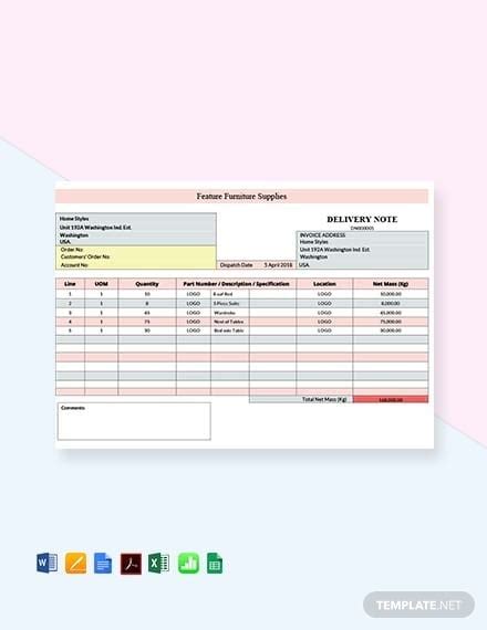 Delivery Note Format In Excel Sheet Excel Templates