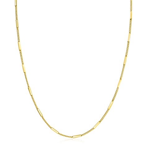 Zinzi Gold Plated Zilveren Gourmet Ketting Cm Met Staafjes Mm