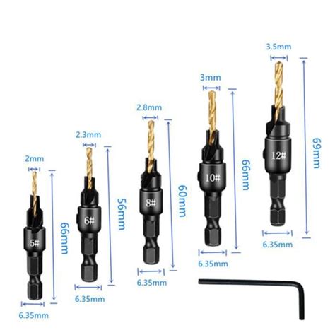 ENCLUME 5 pcs gold Botique jeu de forets à fraise outils pour le bois