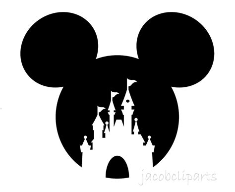 Mickey Silhouette Disney Castle SVG