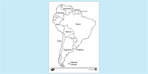 South America Colouring Page Colouring Sheets Twinkl