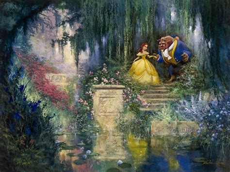 Beauty And The Beast Falling In Love By Thomas Kinkade Disney