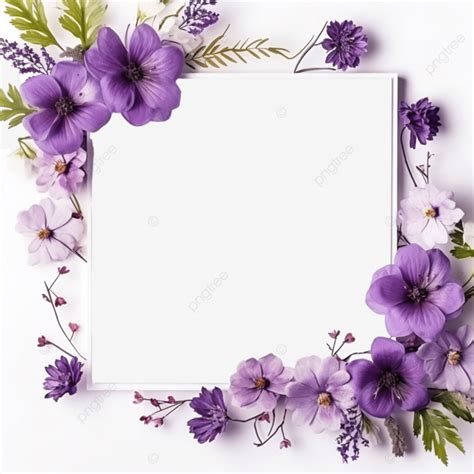 Purple Flower Frame Design Frame Flower Png Transparent Image And