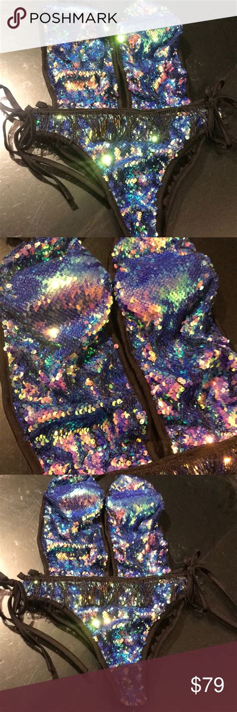 Sequin Metallic Mermaid Bodysuit Swimsuit Rave Set Rave Outfits