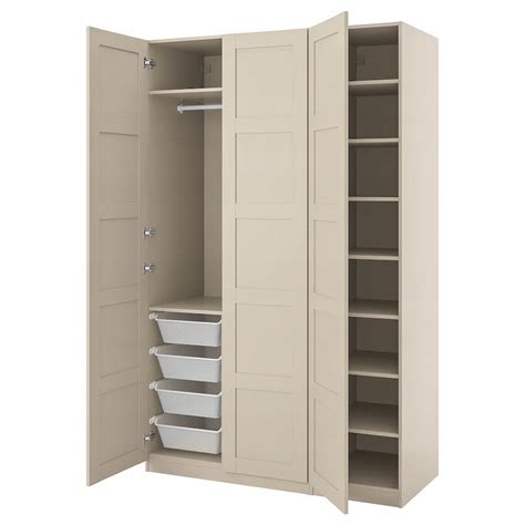 IKEA PAX/BERGSBO Szafa beżowy/beżowy 150x60x236 cm (095.014.32) • Cena