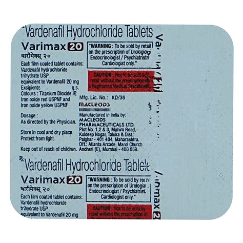 Varimax 20 Tablet Uses Side Effects Price Apollo Pharmacy