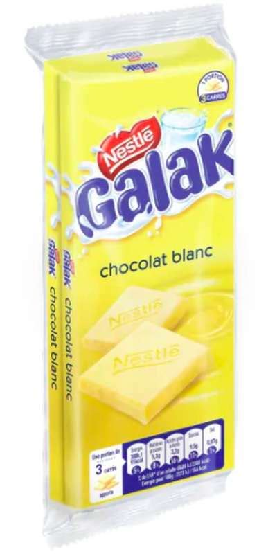 Chocolat blanc Galak Nestlé 2 x 100 g La Belle Vie Courses en