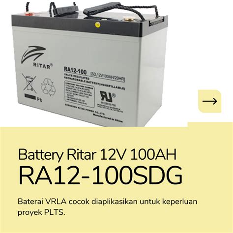 Distributor Baterai VRLA Ritar 12V 100Ah RA12 100SDG PUSAT BATTERY