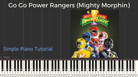 Go Go Power Rangers Piano Tutorial Easy Piano Play Youtube