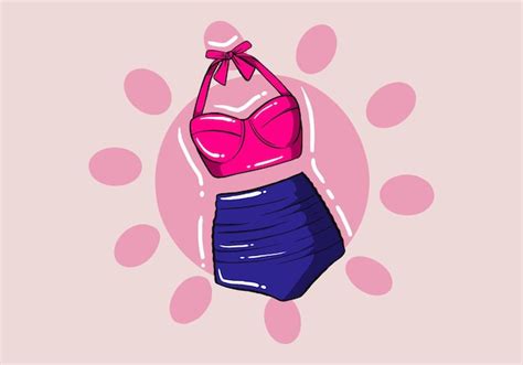 Traje de baño de verano dibujado a mano bikini estilo catoon bikini de