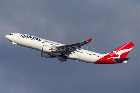 Qantas Airbus A330 Large Passenger Airliner Taking Off From Sydney Airport Editorial Photography