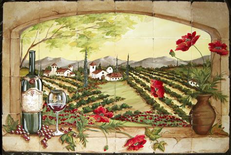 Tuscan Vineyard Tile Murals