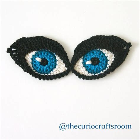 Crochet Pattern Eyes Bookmark And Applique Motif For Dolls Etsy