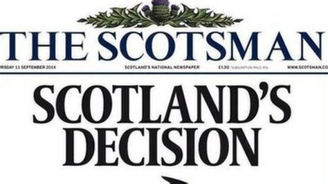 Scottish Independence The Scotsman Newspaper Backs No Vote Bbc News