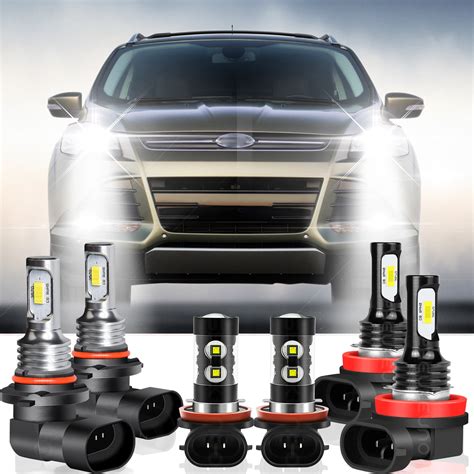 For Ford Escape Led Headlight High Low Fog Light Bulbs