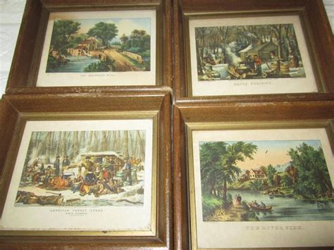 Small Currier & Ives Lithographs Set of Four - Etsy