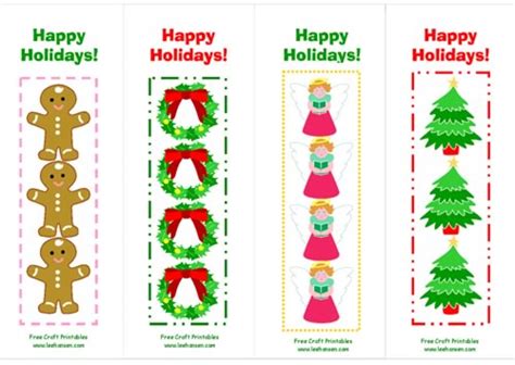 Christmas Bookmarks Printable Craft Sheet