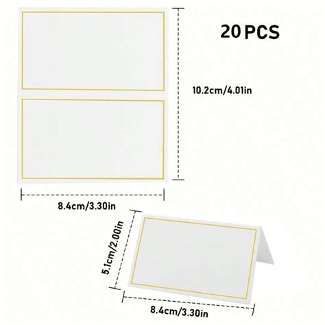 Cartão De Mesa Para Imprimir - 20 piezas de tarjetas de mesa con estampado dorado por ambas caras para ...