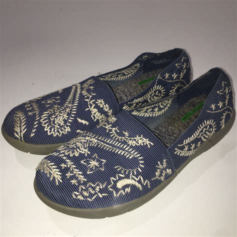 Baretraps Kessie Blue Floral Slip On Womens Size 8 5 Gem