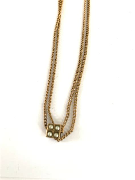 Victorian Gold Filled Pocket Watch Chain With Seed Pearl Slide Etsy