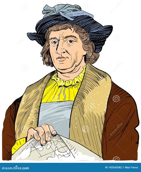 Christopher Columbus With Compass Character Cartoon Vector | CartoonDealer.com #197194201