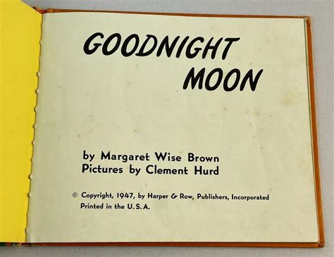 Lot Goodnight Moon By Margaret Wise Brown Illustrated Clement Hurd