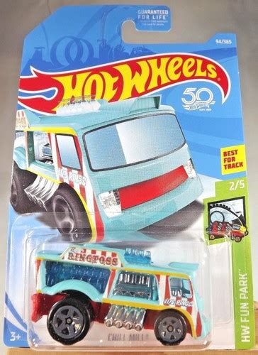 2018 Hot Wheels 94 HW Fun Park 2 5 CHILL MILL Aqua W Gray 5 Sp 50th