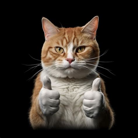 Premium AI Image | a cat with a thumbs up sign that says " thumbs up