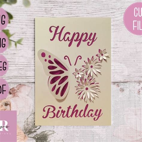 Svg 3d Pop Up 21st Birthday Card Digital Download Happy Etsy Uk