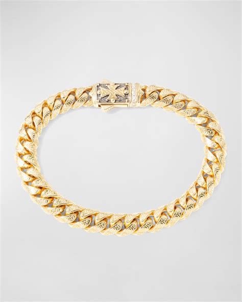 Emanuele Bicocchi Men S 24K Gold Cuban Chain Bracelet Neiman Marcus