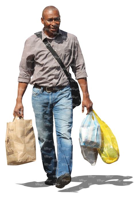 Black Man Walking With A Lot Of Shopping Bags Vishopper