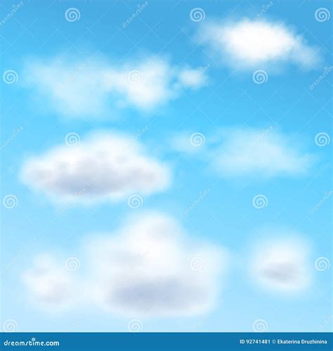 Nubes Realistas En El Cielo Ilustraci N Del Vector Ilustraci N De