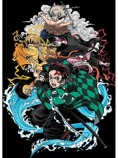 Demon Slayer Poster By Kenhensly In 2021 Anime Anime Demon Anime Guys