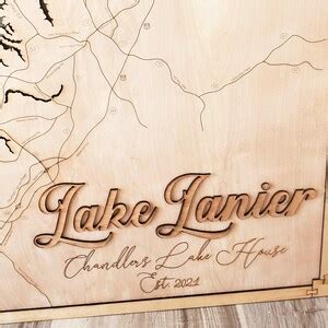 Any Lake Customized Wood Art 3D Custom Lake Map Lake Designs Etsy