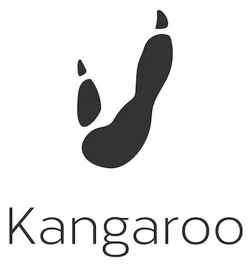 Premium Vector | Kangaroo footprint logo Black foot mark silhouette