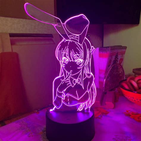 Buy 3d Anime Night Light Of 16 Colors With Remote Control Desk Lights