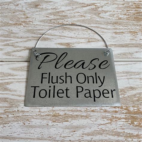 Please Flush Only Toilet Paper Septic System Sign Bathroom Etsy