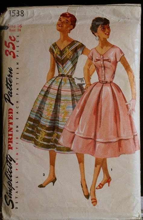 Vintage Sewing Pattern S Misses Party Dress Simplicity Etsy