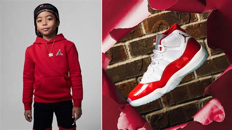 Air Jordan 11 Cherry Kids Boys Grade School Shirts Outfits