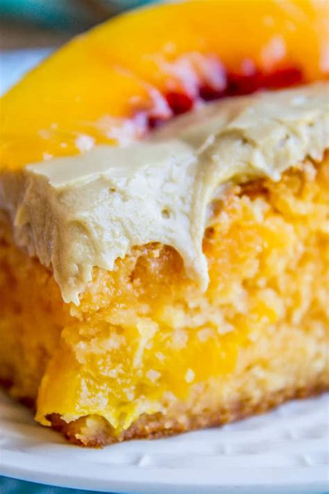 Peach Cake With Brown Sugar Frosting The Food Charlatan