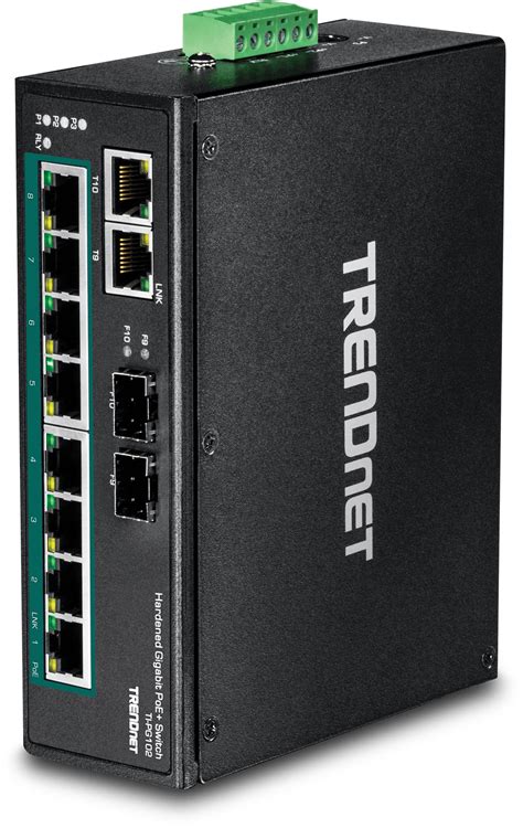 Buy TRENDnet 10 Port Industrial Gigabit PoE DIN Rail Switch 8 X