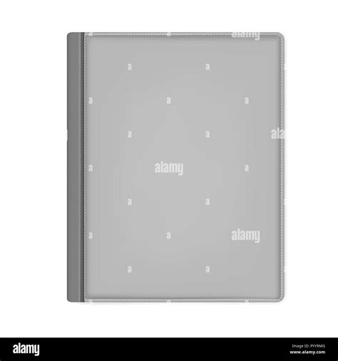 Hardcover Notebook Top View Vector Mock Up Gray Leather Bound Journal