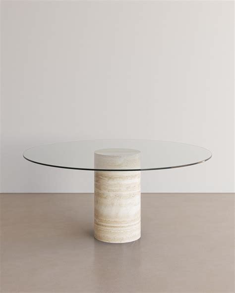 Voyage Dining Table I Glass In Nude Travertine For Sale At Stdibs