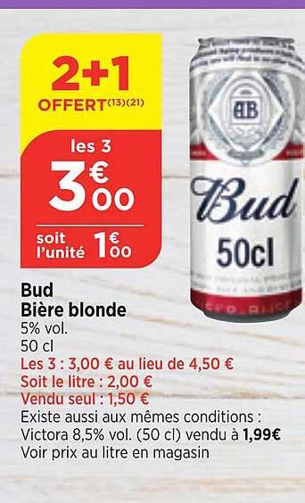 Promo Bud Bi Re Blonde Chez Bi Icatalogue Fr