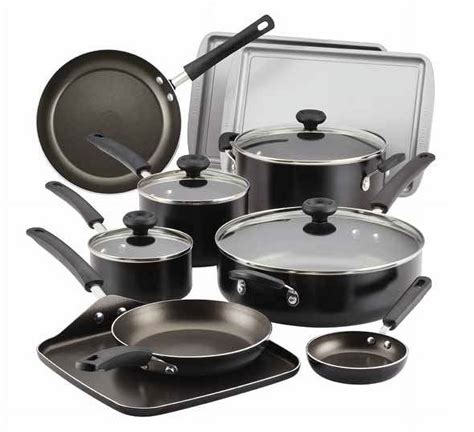 Farberware 20 Piece Easy Clean Aluminum Nonstick Cookware Pots And Pans