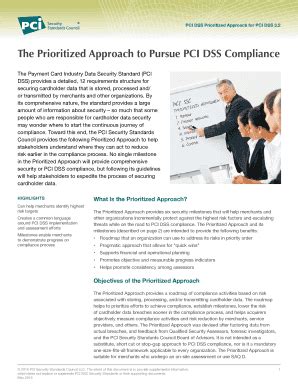 Fillable Online PCI DSS Prioritized Approach For PCI DSS 3 Fax Email