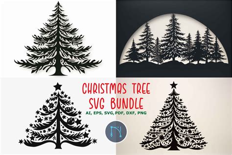 Cricut Christmas Tree Svg Bundle Graphic By Ngised · Creative Fabrica