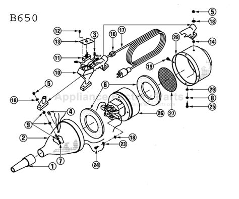 Mastercraft B650 B651 Parts Vacuum Cleaners