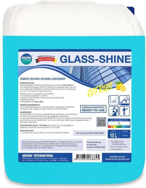 ARCORA Oberflächen Schnellreiniger GLASS SHINE 10L günstig online WC